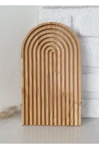 Ahşap Oymalı Gökkuşağı Dekoratif Sunum Tahtası / Natural