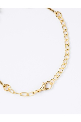 Jimmy Key Jimmy Key Beyaz Taş Detaylı Yonca Figürlü Ayarlanabilir Bileklik 6sw346588100
