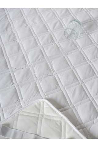 Cottonverse Kapitoneli Fitted Alez Sıvı Geçirmez Beyaz