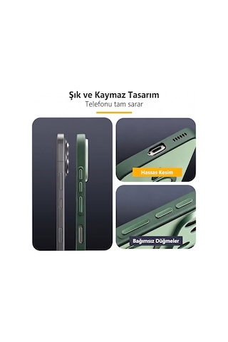 Caseonn Honor 600 5g Kılıf Metal Tuşlu Halka Desenli Silikon Kapak Siyah