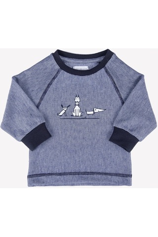 Ozmoz Organik Çizgili Bebek Takım Lacivert