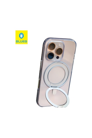 Mr. Gorilla Apple iPhone 16 Pro Max Uyumlu Şeffaf Kılıf 360 Dönebilen Magsafe Stand, Toz Korumalı Kılıf