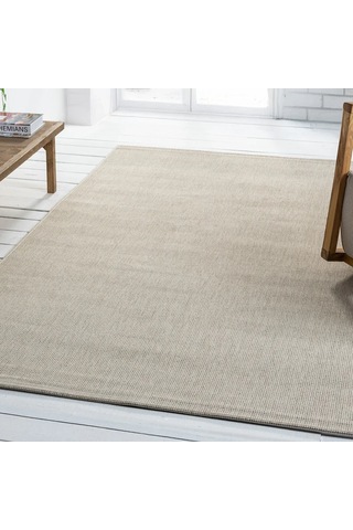 Düz Krem Bej Dokuma Görünümlü Modern Halı - L662krbo
