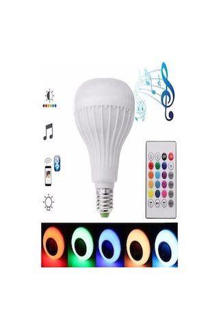 Bluetooth Hoparlör Akıllı Rgb Led Ampul Müzikli Lamba Ses Bombası