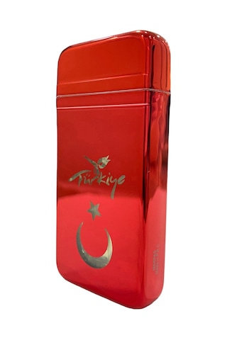 Kırmızı Türkiye Yazılı Türk Bayraklı Işıklı Pürmüzlü Çakmak 109282 Kırmızı