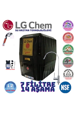 Lg Chem Cool Siyah Pompalı 12lt 7flt 14 Aşama Su Arıtma Cihazı