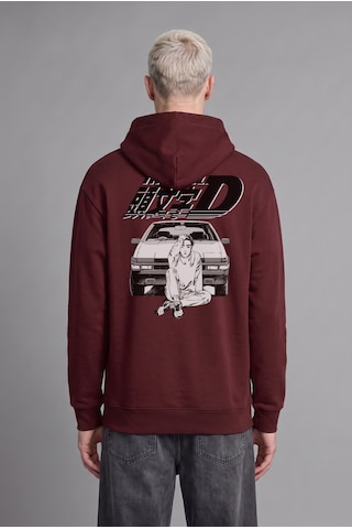 Defacto Initial D Lisanslı Boxy Fit Kapüşonlu Sweatshirt H4139ax26aubr230 Bordo-br230