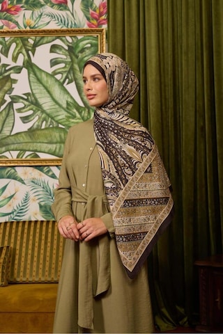 İpekhan New Collections Koleksiyon Soft Şal Siyah Kahve Krem 3047-06 Kahverengi