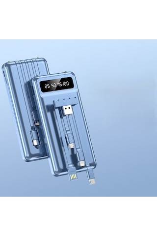 Özel Üretim Çoklu Şarj Telefon Şarjı Pratik Enerji Kendinden Kablolu 10.000 Mah Powerbank Çok Renkli