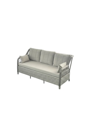 Petra Galvanizli 3+1+1+masa 80x140 +2 Puf Bahçe Balkon Mobilyası Açık Krem