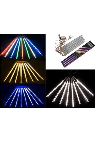 50cm Rgb Led 2mt. Meteor Yılbaşı Aydınlatması Yağmur Kar Efekti Tüp Su Geçirmez Parti Çıbık Işık Eklenebilir 6w 2m