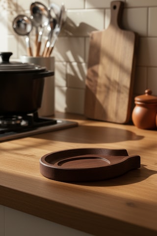 Snippy Boon - Tezgah Üstü Kirli Kaşıklık Kepçe Kaşık Altlığı Ahşap