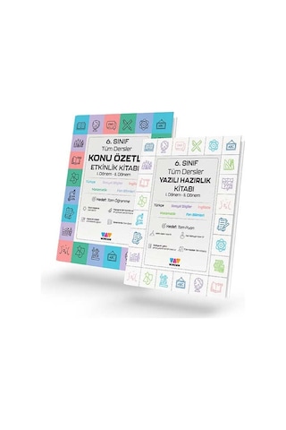 6. Sınıf Tüm Dersler Konu Özetli Yazılı Hazırlık Seti 1 Ve 2. Dönem