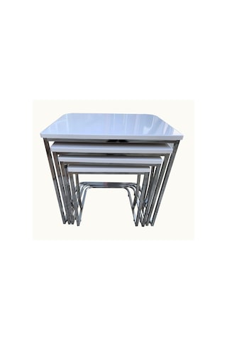 4'Lü C Zigon Sehpa Tekerli (Koltuk Altına Girebilen Model)