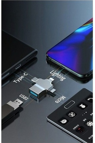 Foxyn Lightning  Type-c  Micro To Usb Bellek Okuyucu Dönüştürücü