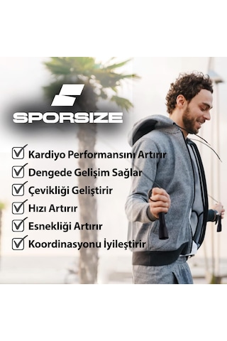 Uzunluğu Ayarlanabilir Çelik Telli Atlama İpi - Speed Rope