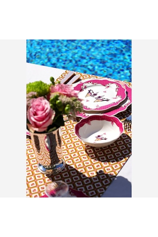 Pembe Porselen Çukur Tabak 21 Cm