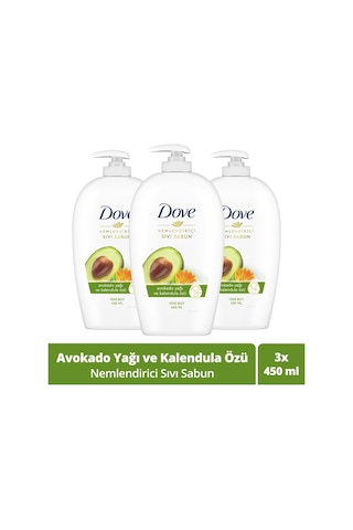 Dove Avokado Yağı Ve Kalendula Özü Nemlendirici Sıvı Sabun 3 x 450 ML