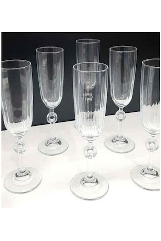 Paşabahçe 440313 Amore 6 Lı Şampanya Bardağı Ayaklı Kadeh - Kahve Yanı Su Bardağı