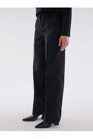 Süet Siyah Bol Paça Pantolon 001