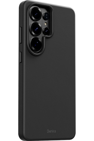 Galaxy Uyumlu S26 Ultra Kılıf M-safe Uyumlu Çizilmeye Dayanıklı Benks Vitapro Serisi Pu Deri Kapak Siyah Siyah