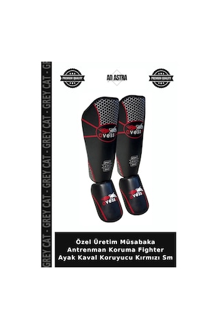 Özel Üretim Müsabaka Antrenman Koruma Fighter Ayak Kaval Koruyucu Kırmızı Sm