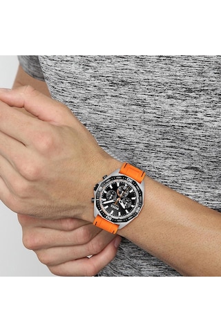 Hugo Boss HB1513970 Silikon Turuncu Siyah Kadran 44 mm Erkek Kol Saati