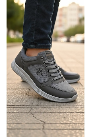 Stil Shoes Erkek Günlük Spor Yürüyüş Koşu Ayakkabısı Hafif Rahat Esnek Ortopedik Taban Ayakkabı 103 Füme