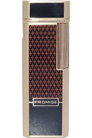 Promise Twiggy Siyah Gold İşlemeli Metal Soft Flame Çakmak