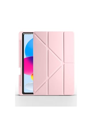 Apple Uyumlu iPad 11 A16 2025 10. Nesil 10.9 Kılıf Katlanır Kalem Bölmeli Silikon Standlı Uyku Modlu Akıllı Kapak