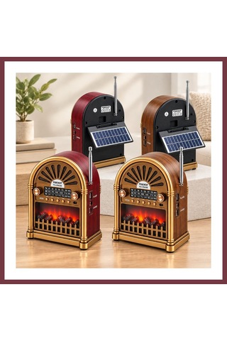 Storeşahin Solar Şarjlı Retro Bluetooth Radyo Hoparlör - Am/fm/sw, Usb/type-c Shn0720