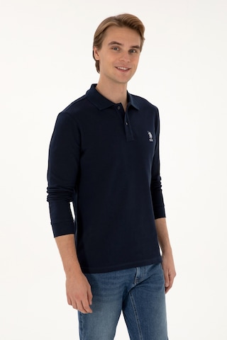 U.S. Polo Assn. Erkek Regular Fit Polo Yaka Lacivert Basic Sweatshirt 50307757-VR033