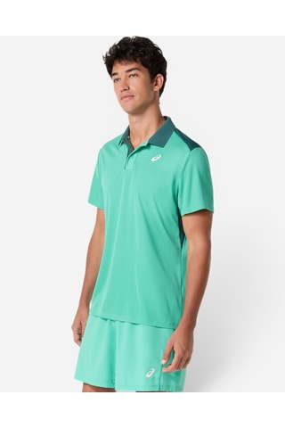 Asics Court Polo Erkek Yeşil Kısa Kollu Tshirt 2041a340-303