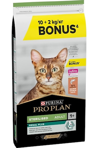 Pro Plan Sterilised Somonlu Kısırlaştırılmış Yetişkin Kedi Maması 10 + 2 KG Pro Plan Sterilised Somonlu Kısırlaştırılmış Yetişkin Kedi Maması 10 + 2 KG