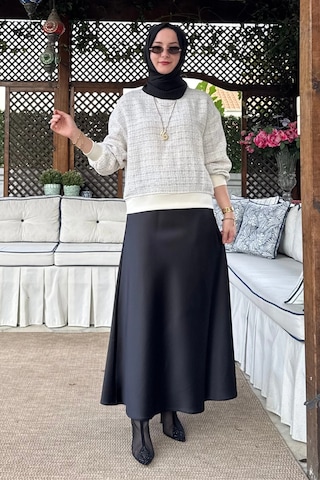 Rabia Şamlı Tanem Tüvit-saten Etekli Takım Ekru Normal