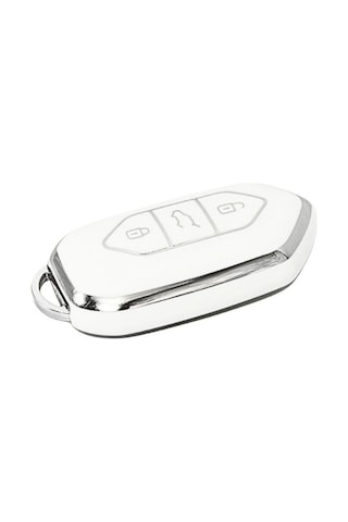 Gma Keys Togg T10x T10f 3 Tuşlu Smart Nano Koruma Anahtar Kılıfı Beyaz Gümüş Silver Renk Yüksek Kalite