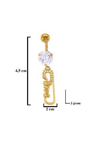 Ferizz Altın Kaplama Zirkon Taşlı Kanca Piercing Prc-126