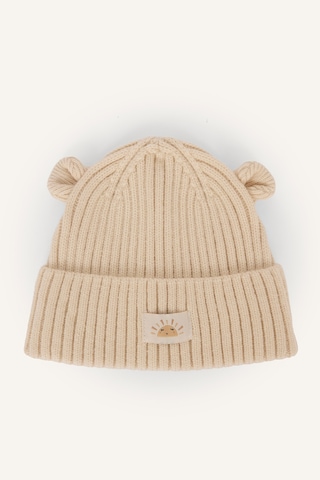 Defacto Dokuma Etiketli Kulaklı Triko Bere Kız Bebek C8165a526wnbg33 Bej-bg33