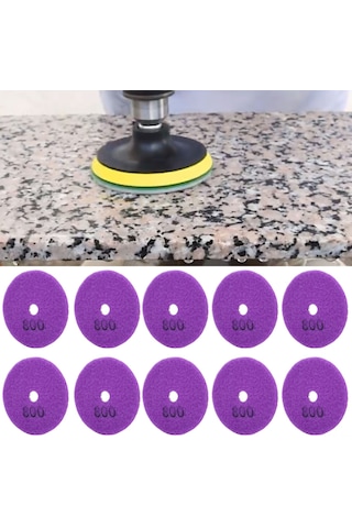 Yunboo 3 İnç Beyaz Zemin Elmas Pasta 800 Tane , 10 Adet, Taş, Seramik, Beton Sıvı/kuru Pürüzsüz Parlatma