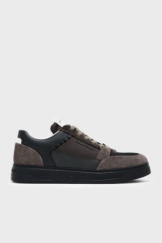 Emporio Armani Süet Detaylı Sneaker Ayakkabı Erkek Ayakkabı Em004836 Af23155 M6489 Kahve-siyah