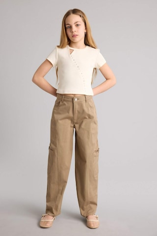 Defacto Baggy Fıt Gabardin Pantolon Kız Çocuk H1949a826smkh436 Haki-kh436