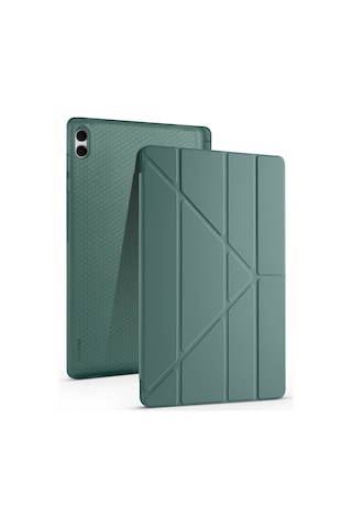 Samsung Uyumlu Galaxy Tab S11 Ultra Kılıf Tri Folding Kalem Bölmeli Standlı Arka Kapak