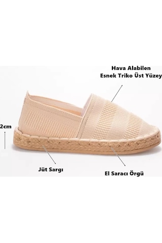 Freedom Storee Kadın Bej Triko Jüt Sargı El Yapımı Espadril Tr44my01c