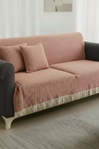 Pamuklu Koltuk Örtüsü 170x210 Cm Tekli İkili Üçlü Çekyat Ve Berjer İçin Çok Amaçlı Kiremit