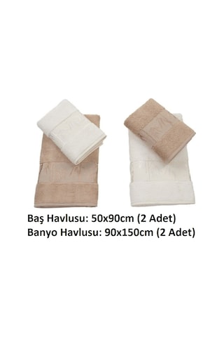 Polo Life 4 Parça Bamboo Hamam Seti Büyük Boy , Banyo Havlu Takımı-krem Sütlü Kahve Krem - Kahverengi