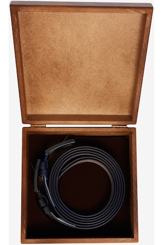 AC&Co / Altınyıldız Classics Erkek Siyah-lacivert Özel Ahşap Kutulu 2'li Casual Kemer Set Damat Bohçası Lacivert - Siyah