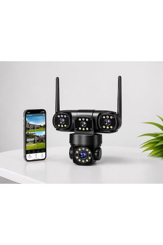 X5tech Rx-113w Wifi 3 Lensli 12 Volt 2a Kablosuz Güvenlik Kamera Gece Gündüz Renkli 360 Ptz Kontroll