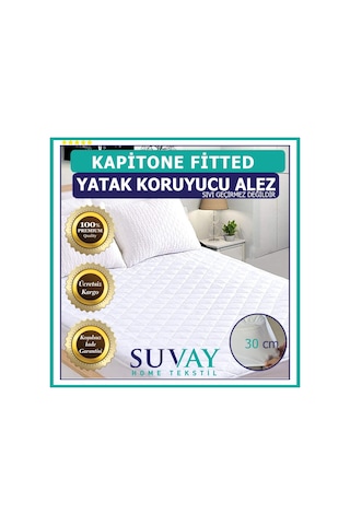 Suvay Kapitone Fitted Yatak Koruyucu Alez Pamuklu Yatak Alezi