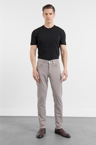 İmza Açık Bej 5 Cep Düz Paça Gabardin Slim Fit Pamuklu Pantolon 1003260318