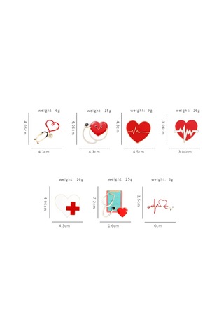 Monyee Tıp Çalışanları İçin Alüminyum Broş - Stetoskop Ve Dahiliye Defteri Desenli, Zirve, 4.6x4.6 Cm, Güzellik Ve Profesyonellik Birleşimi Mavi